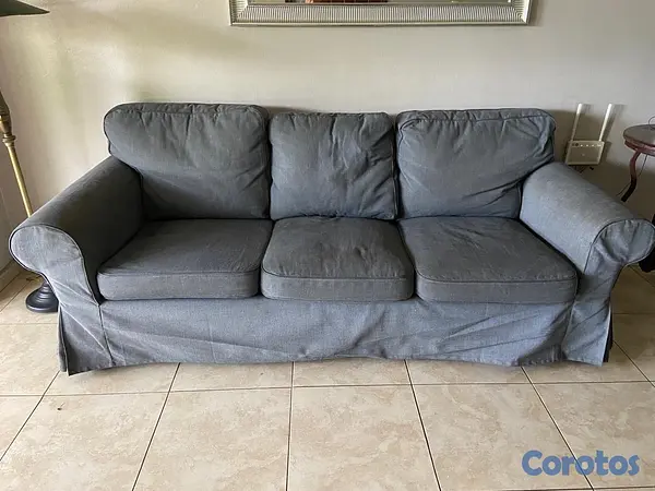 muebles y colchones - Sofá gris 3pax  2