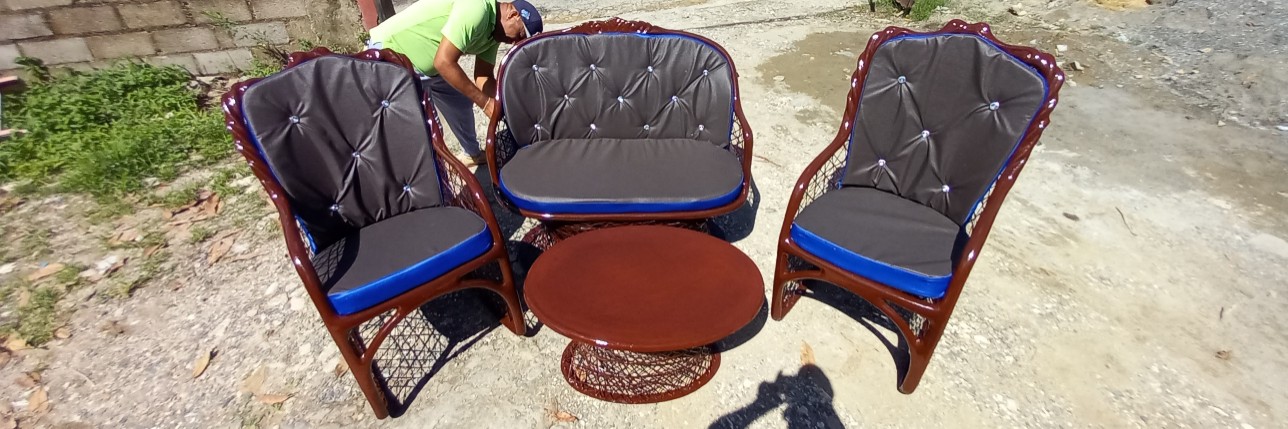 muebles y colchones - Juego de mueble combinado con mesedoras reinas en fibra de vidrio 3