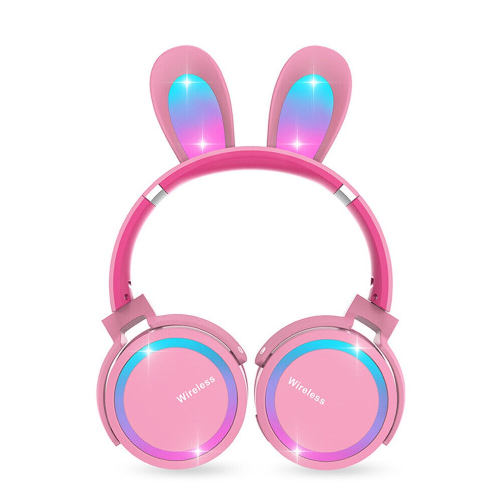 accesorios para electronica - Auriculares inalámbricos con Orejas de conejo para niñas, audifonos tiktok  4