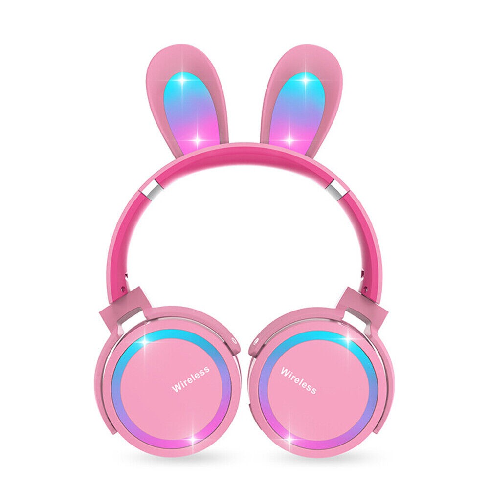 accesorios para electronica - Auriculares inalámbricos con Orejas de conejo para niñas, audifonos tiktok  5