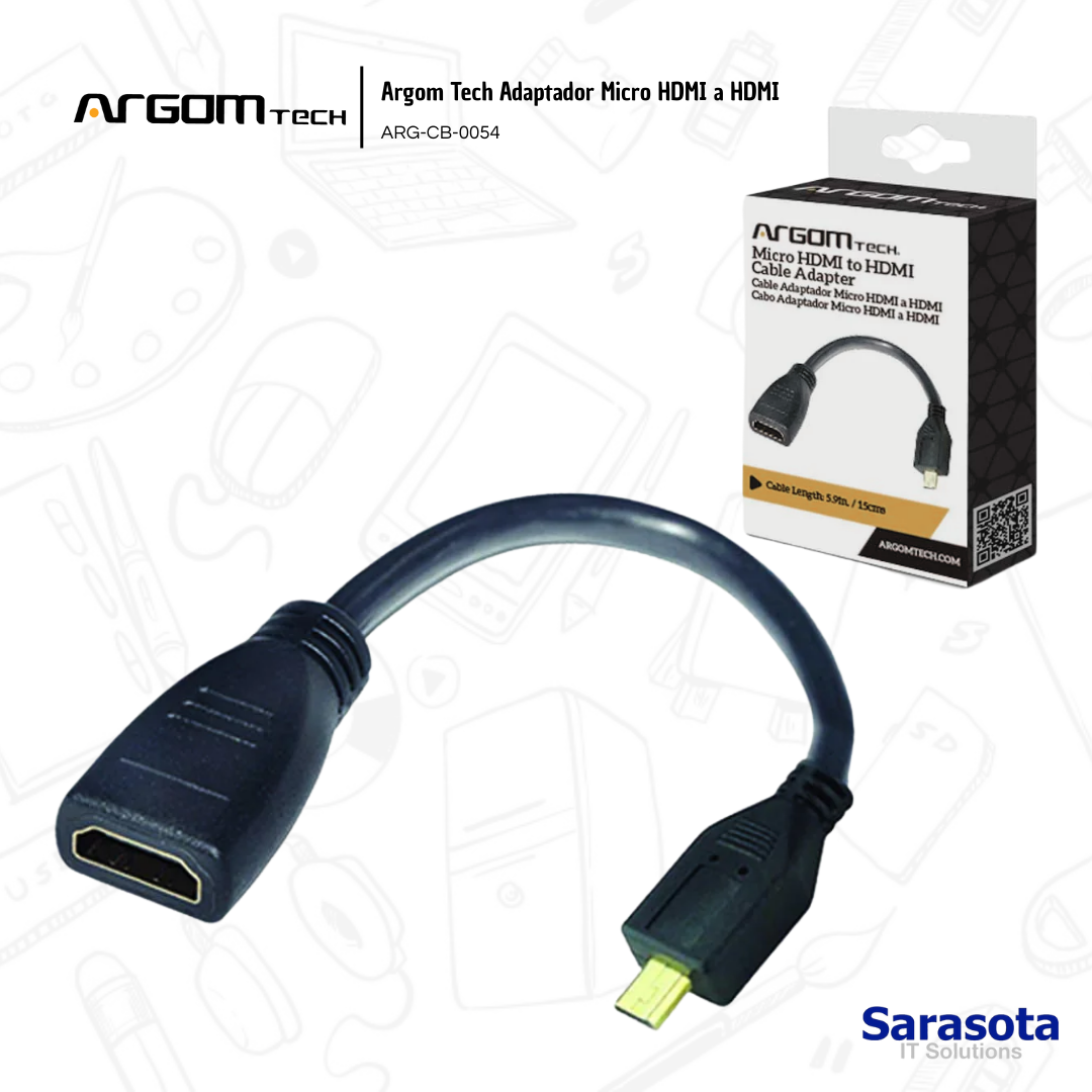accesorios para electronica - Argom Tech Micro HDMI a HDMI hembra, ARG-CB-0054 0