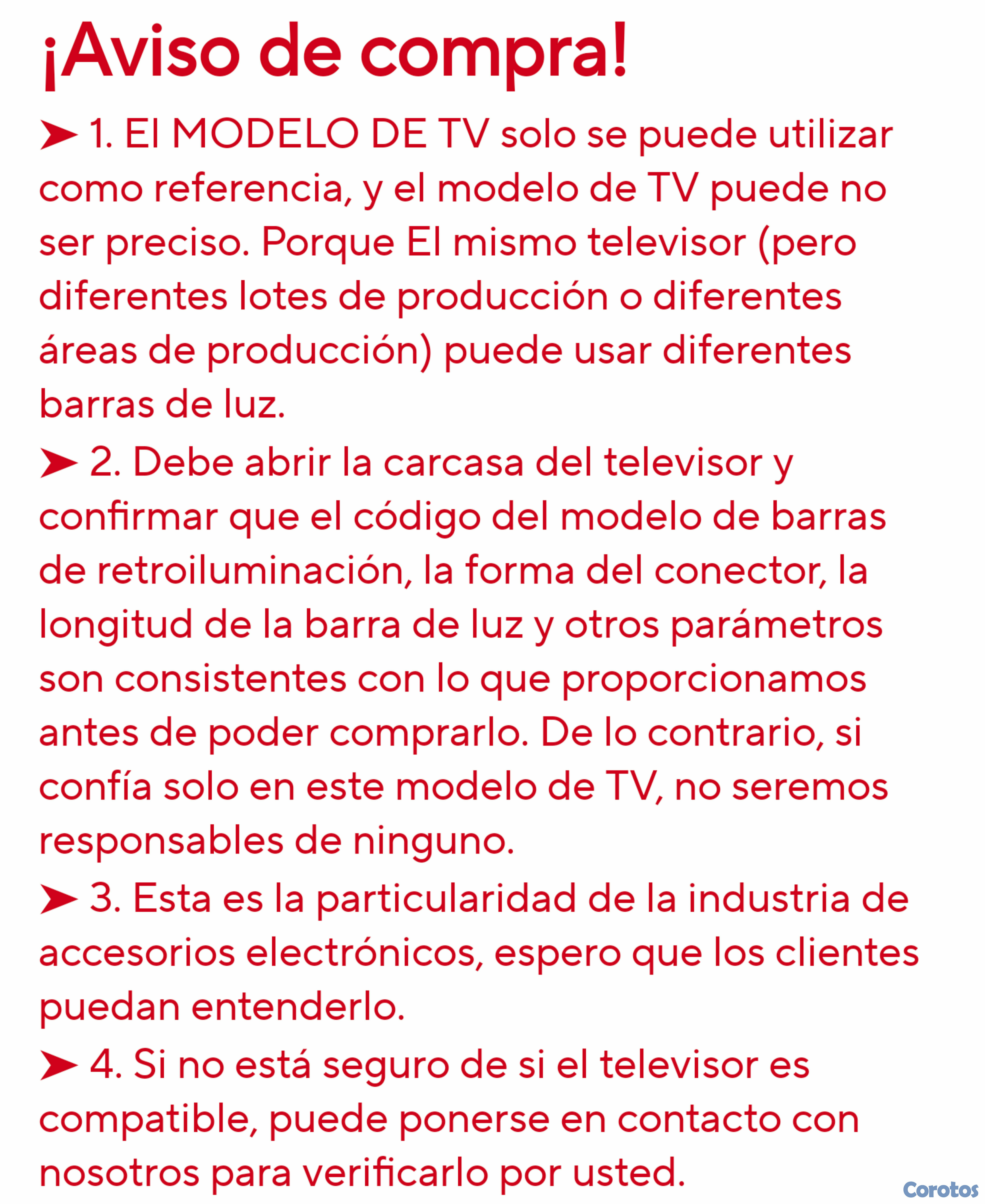 accesorios para electronica - Luces/ Tiras o Regletas leds para Tv 32" 10