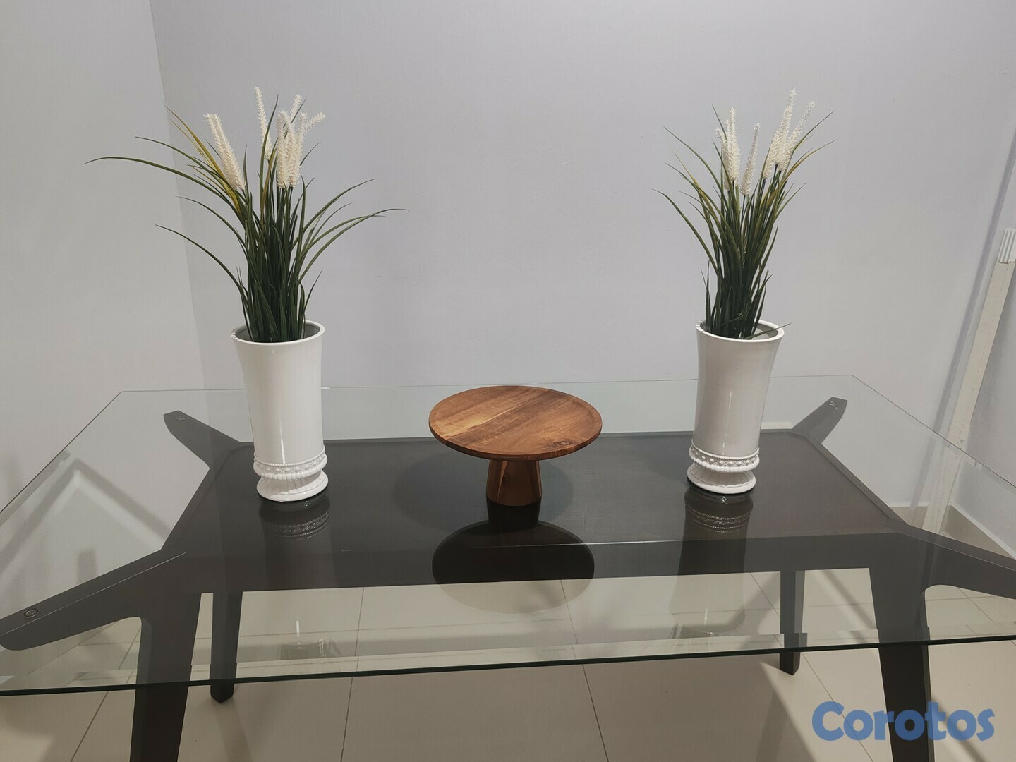 muebles y colchones - Comedor de cristal color Marrón de 6 sillas 3