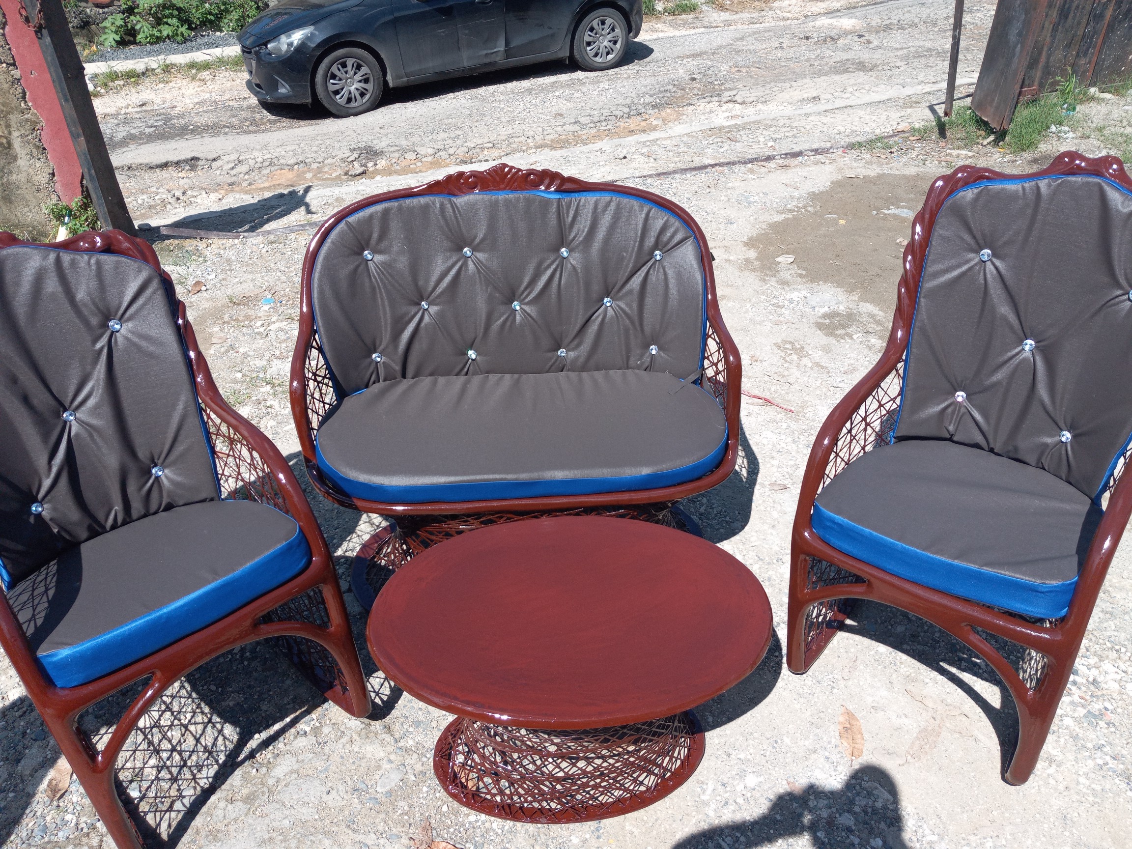 muebles y colchones - Juego de mueble combinado con mesedoras reinas en fibra de vidrio 4