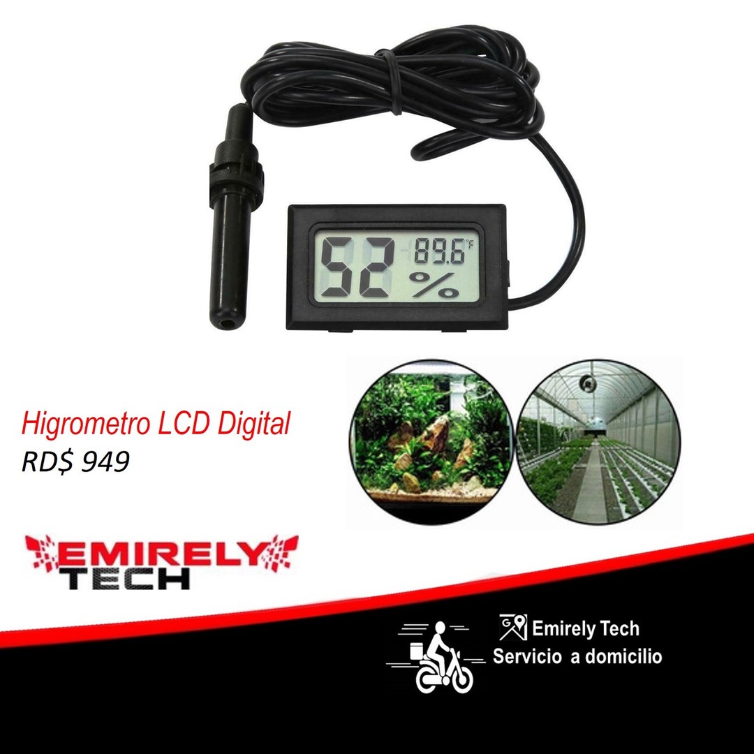 equipos profesionales - Termometro LCD digital Higrometro Sonda Temperatura Humedad 0