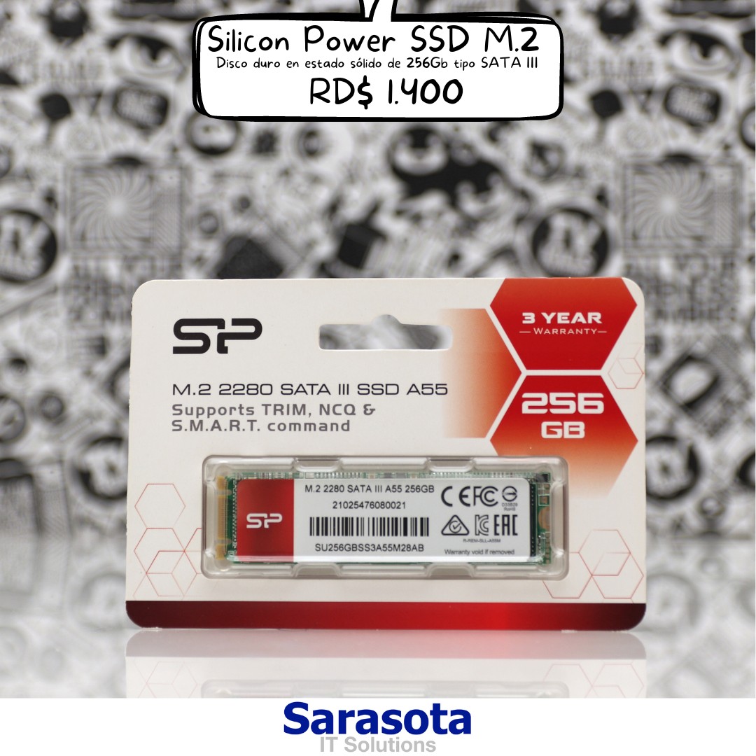 computadoras y laptops - SSD 256Gb M.2 SATA III Silicon Power (Somos Sarasota)