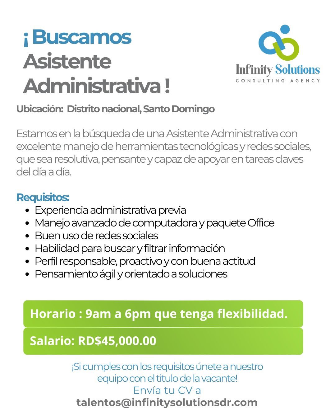 empleos disponibles - Asistente Administrativa