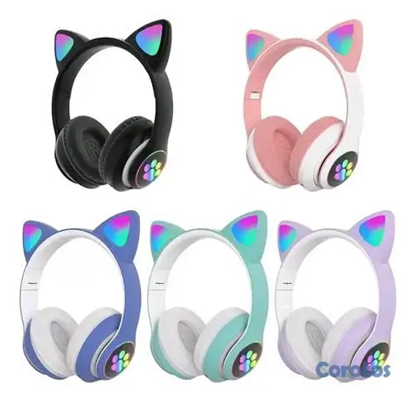 camaras y audio - 🎧🐱 Audífonos Bluetooth con diseño de gato (LED) 3