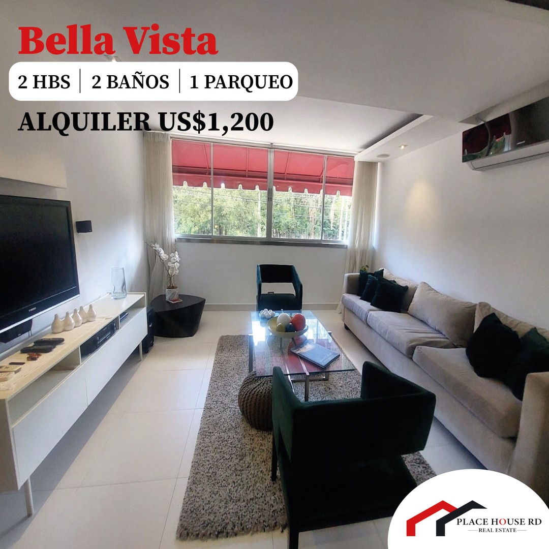apartamentos - ALQUILER DE APARTAMENTO DE 2H UBICADO EN SECTOR BELLA VISTA 0