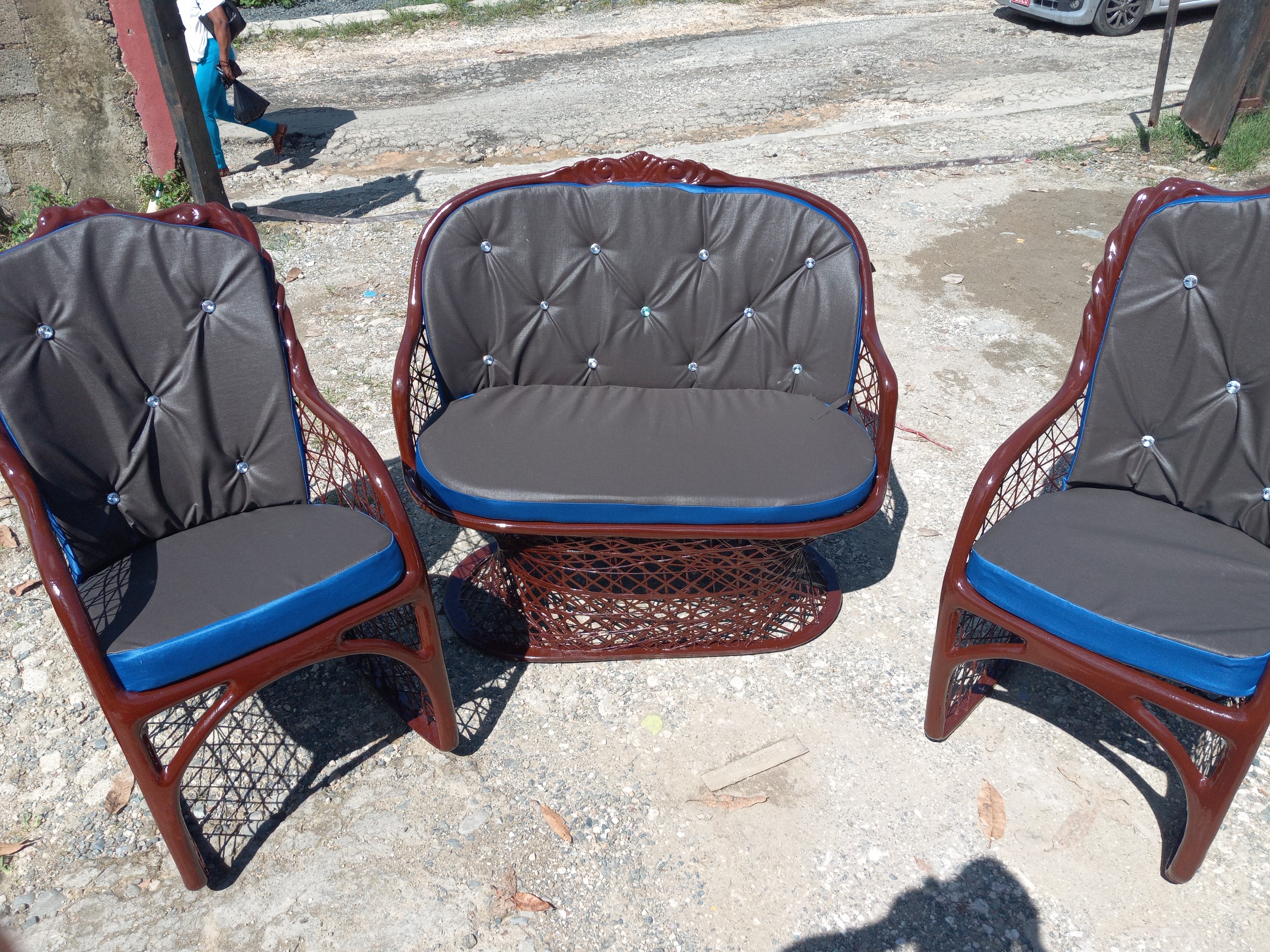 muebles y colchones - Juego de mueble combinado con mesedoras reinas en fibra de vidrio 5