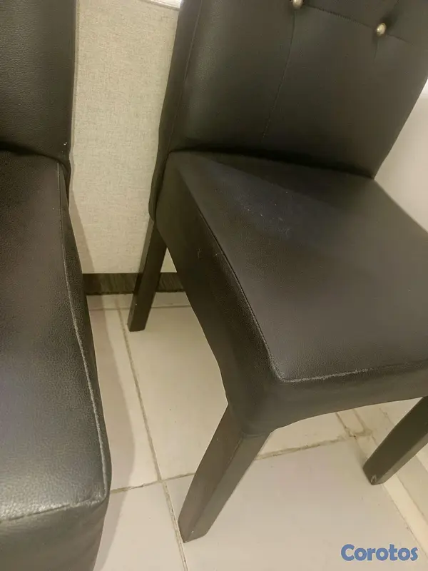 muebles y colchones - Comedor tope cristal negros en leather 9