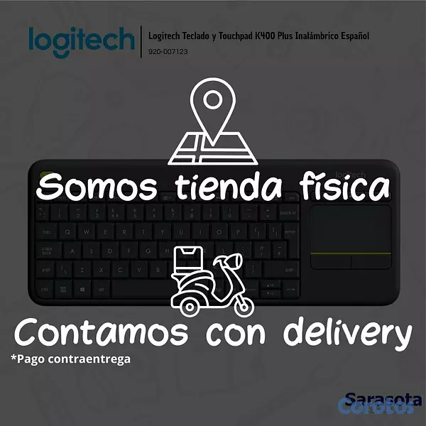 accesorios para electronica - Logitech Teclado y Touchpad K400 Plus Inalámbrico  2