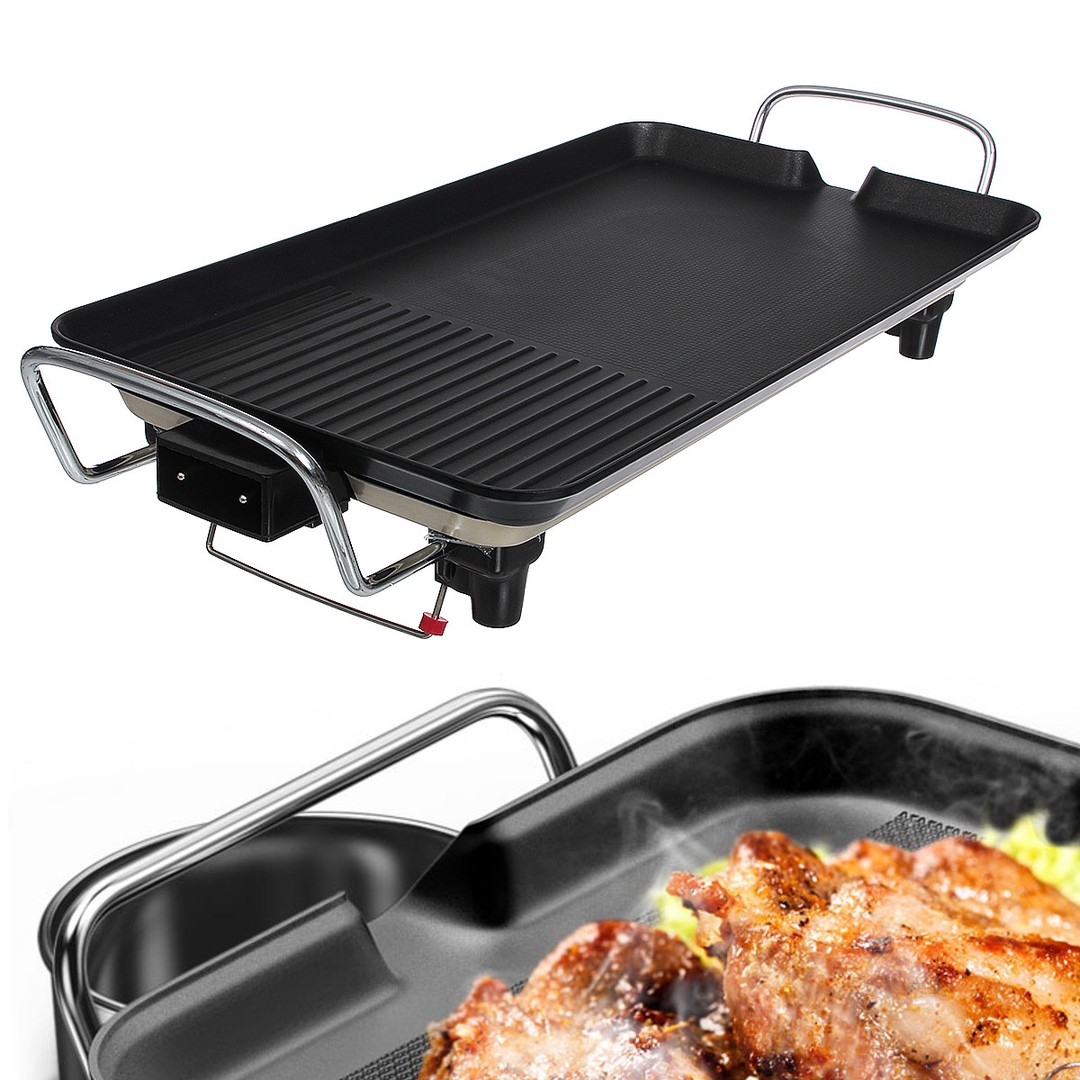 electrodomesticos - PLANCHA Parrilla eléctrica para bbq de interior, sin humo, grill parrillera 2