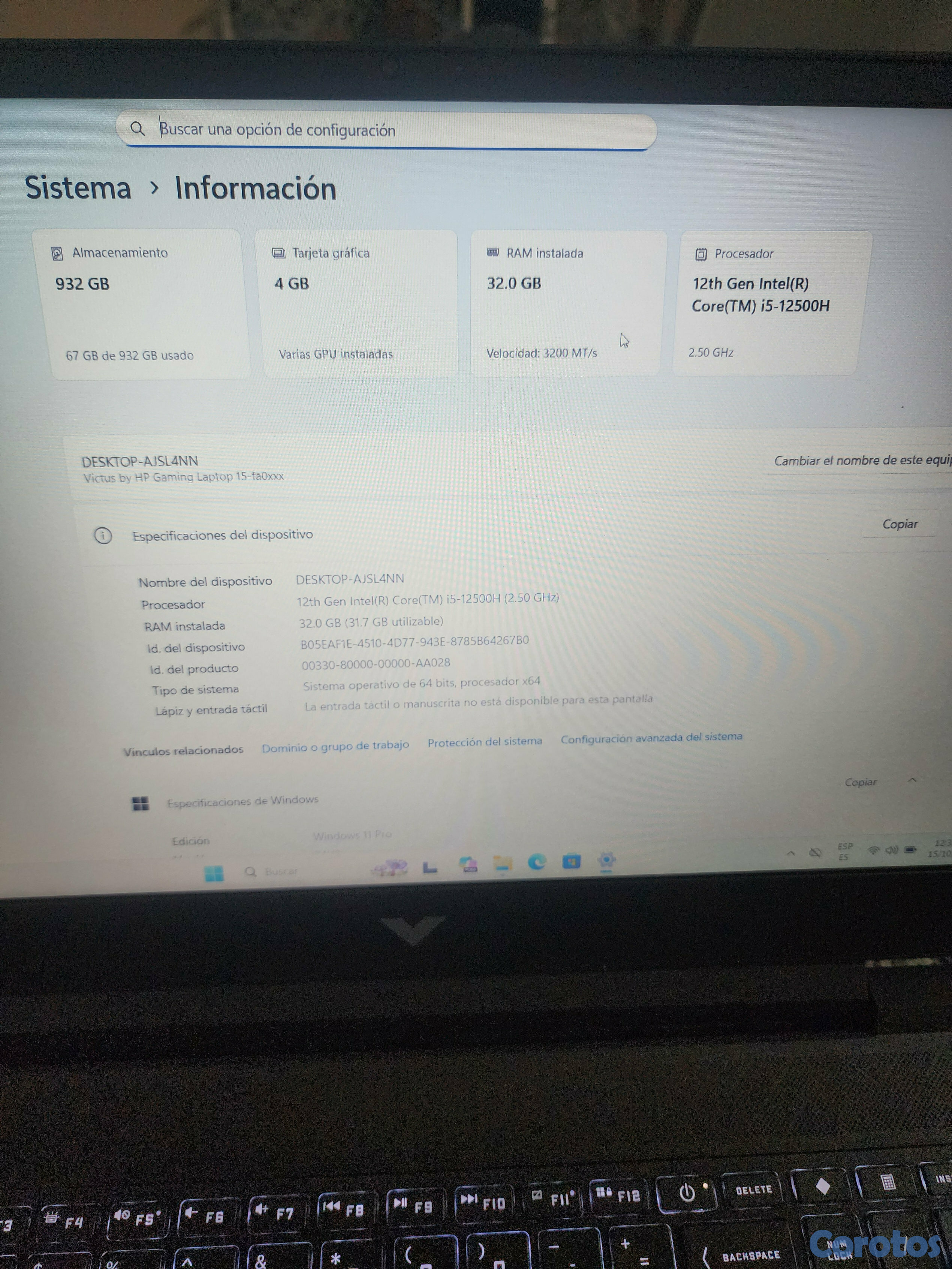 computadoras y laptops - hp vistus core i5 12th 32gb 1tb RTX  3