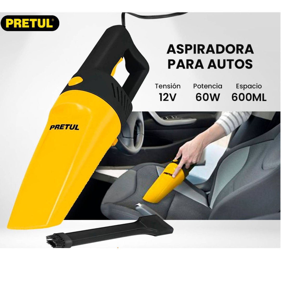 accesorios para vehiculos - ASPIRADORA MANUAL PARA AUTOS PRETUL CABLE DE 5 METROS DE LARGO.  0