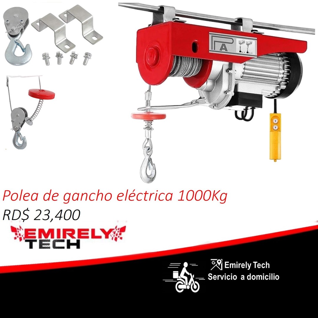 equipos profesionales - Gancho electrico de polea hidraulica winche Cabrestante grua eléctrico de 1000KG