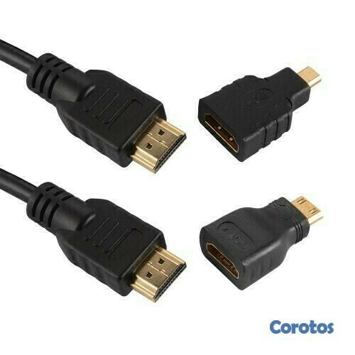 otros electronicos - Cable Hdmi 3 En 1 Con Adaptador Mini Y Micro Hdmi 1.5 Metros
 5