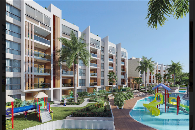 apartamentos - Venta de apartamentos en cap cana con piscina vista gold  residences 2