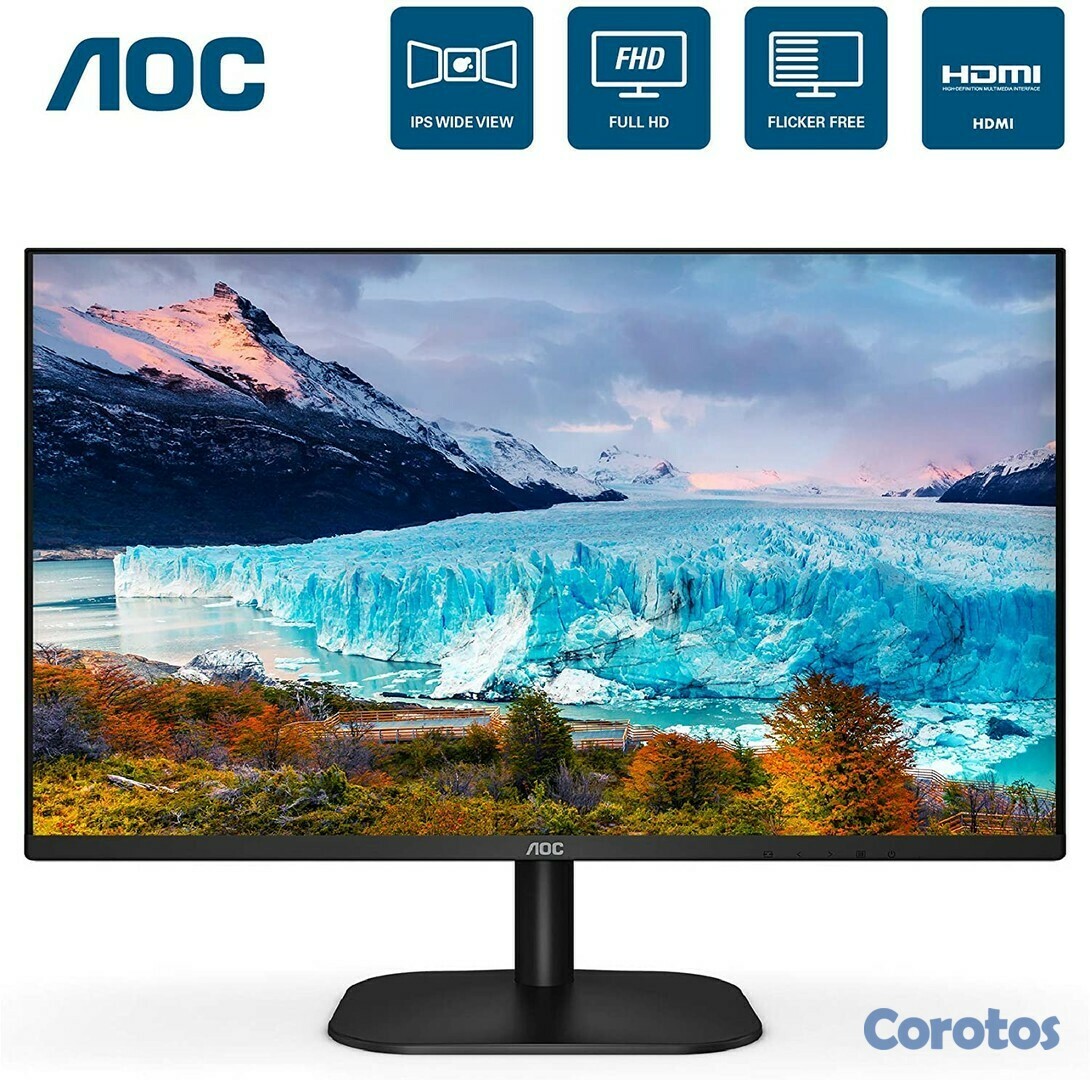 computadoras y laptops - MONITOR AOC 24  PULGADAS  IPS FHD 75HZ, LED, BAJA LUZ AZUL, 6MS, PUERTOS 1X HDMI