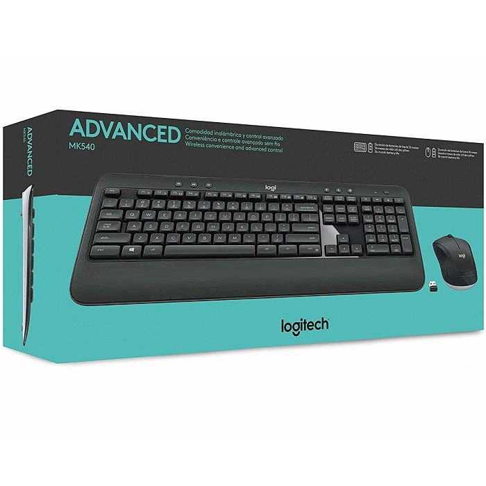 computadoras y laptops - TECLADO MOUSE LOGITECH MK540 ESPAÑOL USB WIRELESS RECEIVER 2.4GHZ WIRELESS