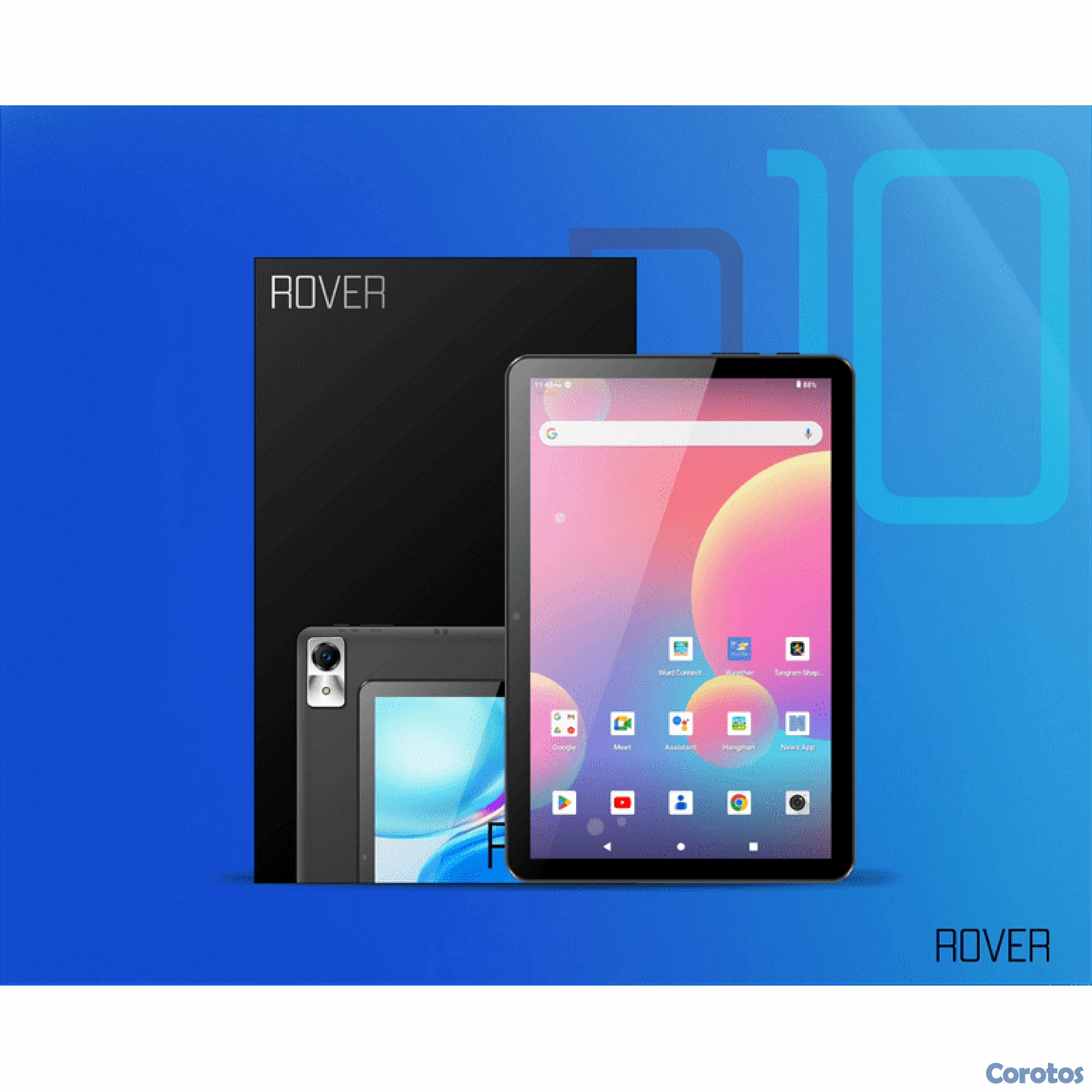 celulares y tabletas - Tablet Rover 10, coje chip, trae cover. 1