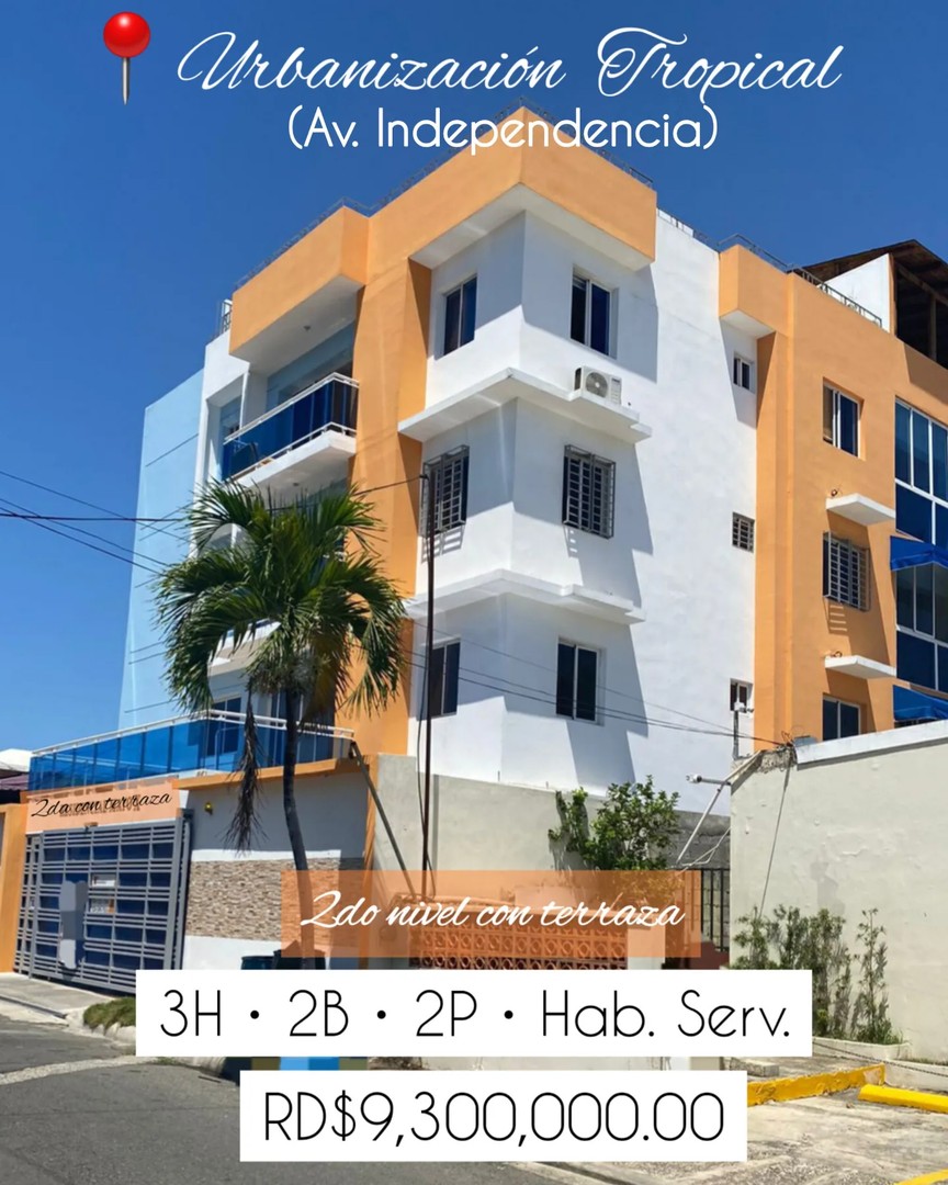 apartamentos - Urbanización Tropical •  2do nivel con terraza • 3 hab • Precio: RD$9,300,000.00