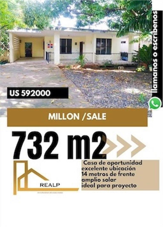 casas - Propiedad en el millon 732m