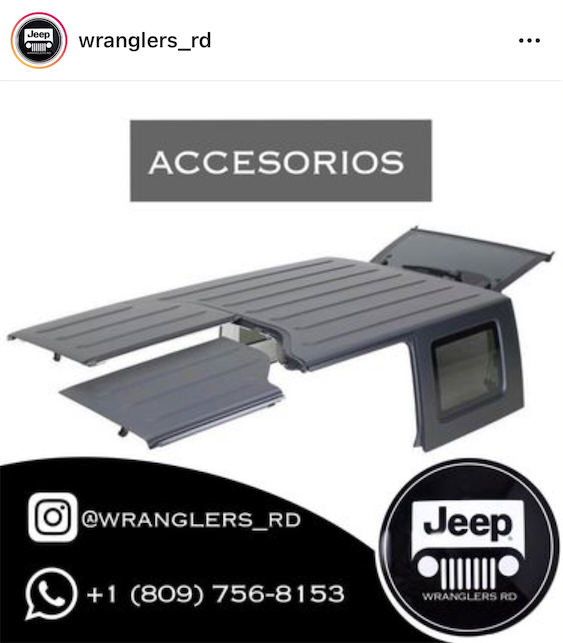 accesorios para vehiculos - Capota dura para Jeep Wrangler todos los años 

Pregunta por la tuya!!!!!