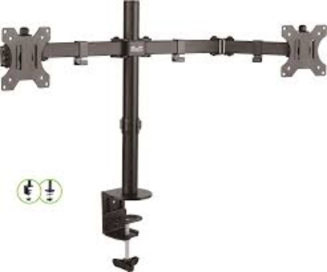 computadoras y laptops - SOPORTE PARA MONITOR LCD KLIPX DOBLE, PARA DOS MONITORES, 13-32 pulgadas 