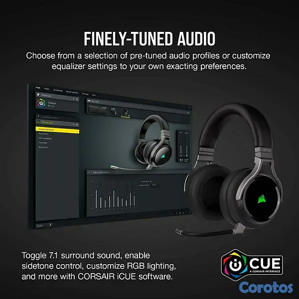 consolas y videojuegos - Corsair Virtuoso RGB Wireless Gaming Headset  9