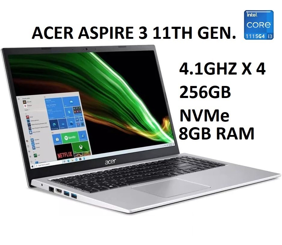 computadoras y laptops - LAPTOP ACER ASPIRE 3 15.6 I3 11VA 8GB DDR4 256GB SSD NVMe NUEVA $22,500