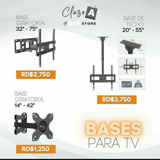 tv - Base para TV Giratoria/Fija de 24" hasta 95"