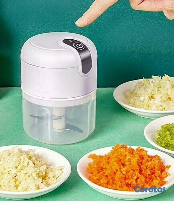 electrodomesticos - Mini Trituradora de alimentos eléctrica portátil con 3 cuchillas 3