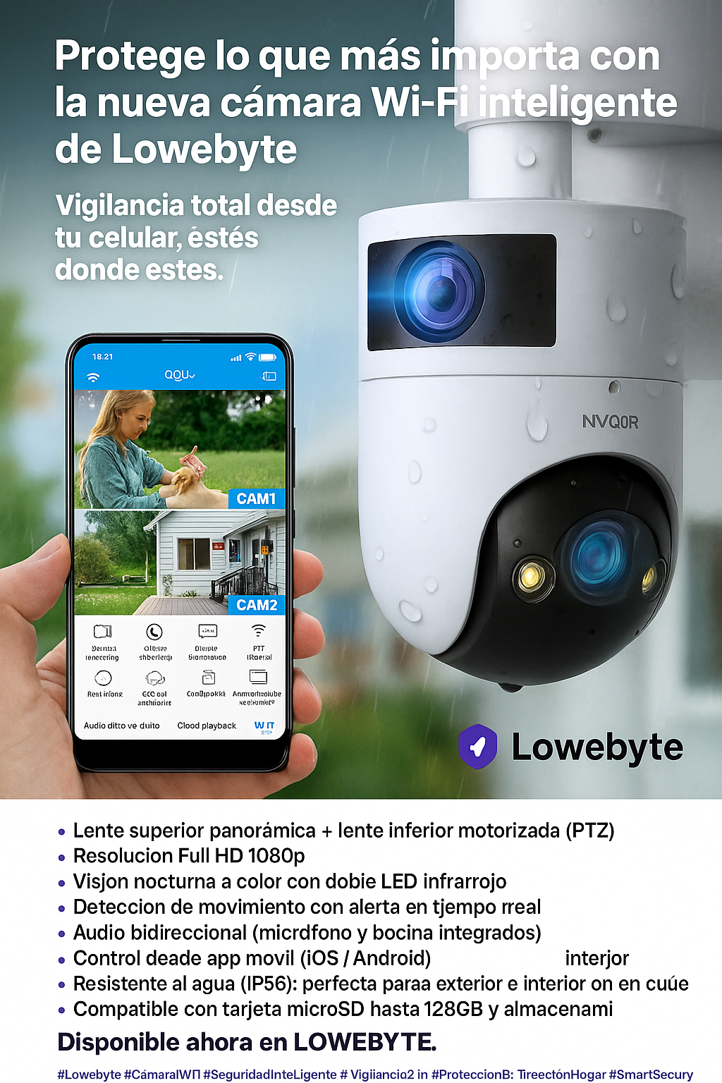 camaras y audio - Cámara WiFi , dos cámaras en una 