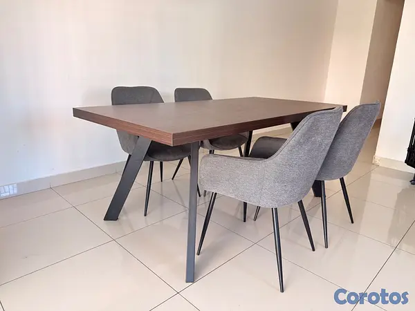 muebles y colchones - Oportunidad: Comedor acabado madera en MDF + 4 sil 4