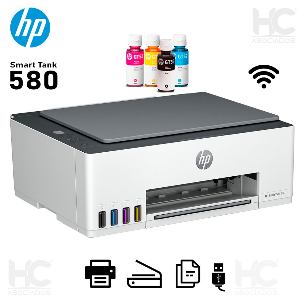 impresoras y scanners - HP SMART TANK 580 - ALL IN ONE PRINTER- SISTEMA DE TINTA CONTINUA - INALAMBRICO 