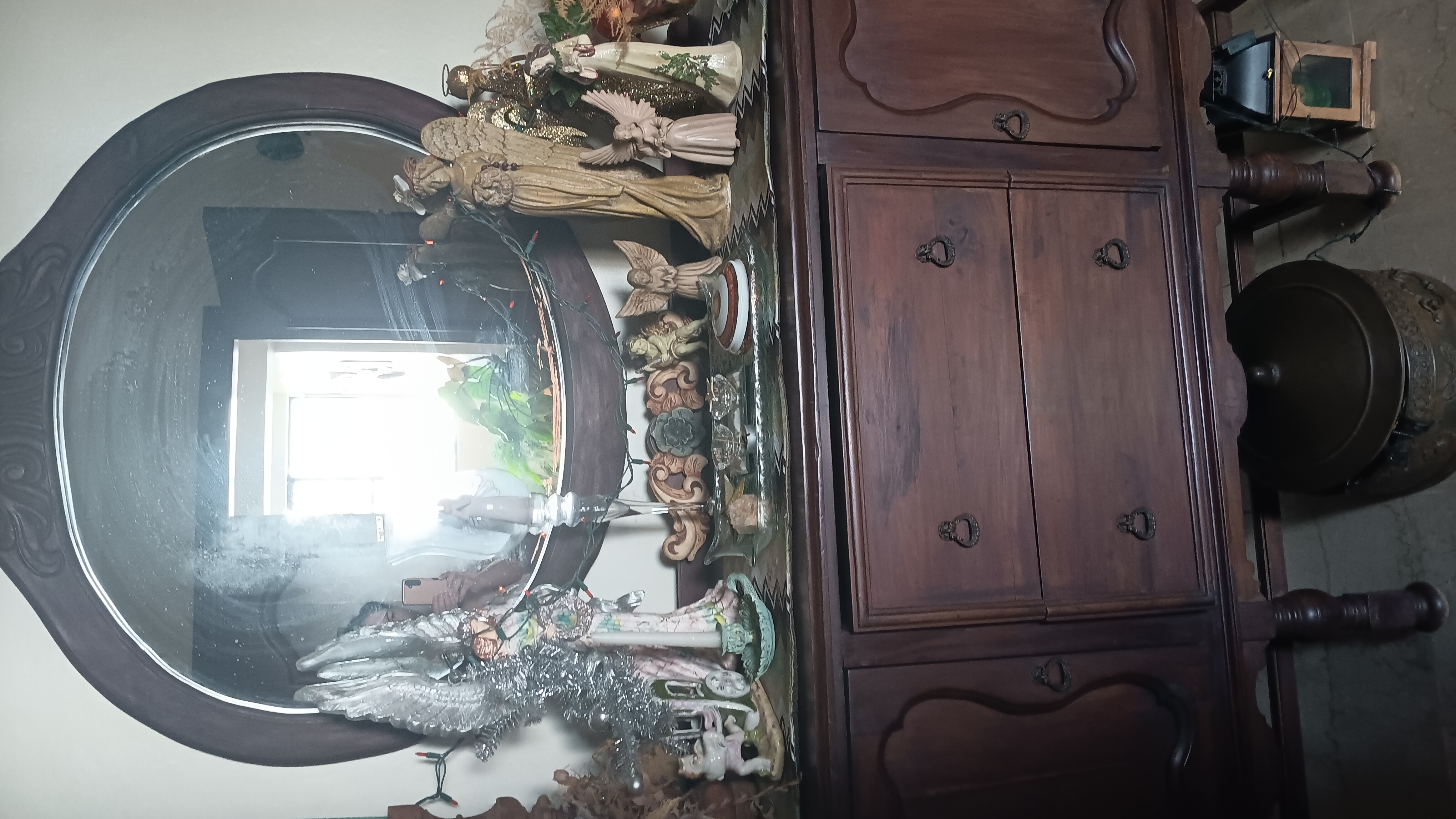 muebles y colchones - Credenza de caoba antigua con su espejo