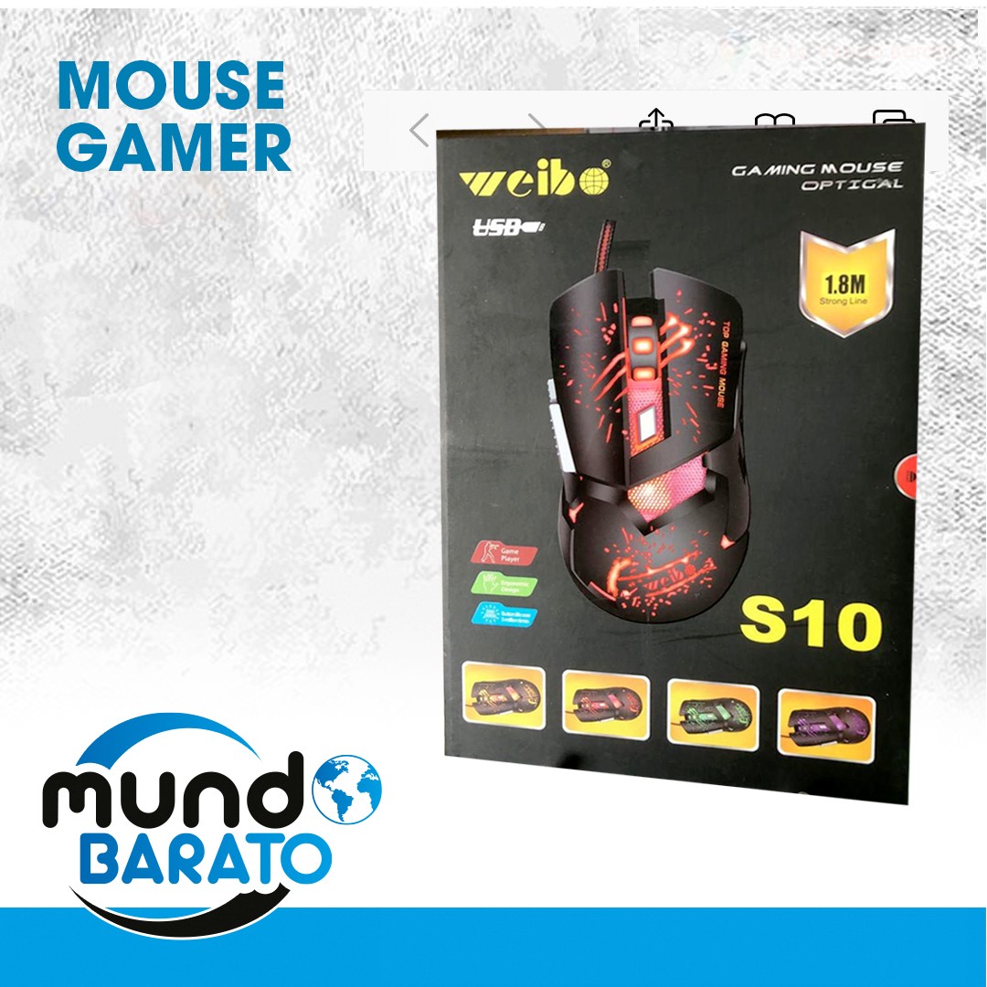 accesorios para electronica - Mouse Gamer Gaming USB Luz RGB