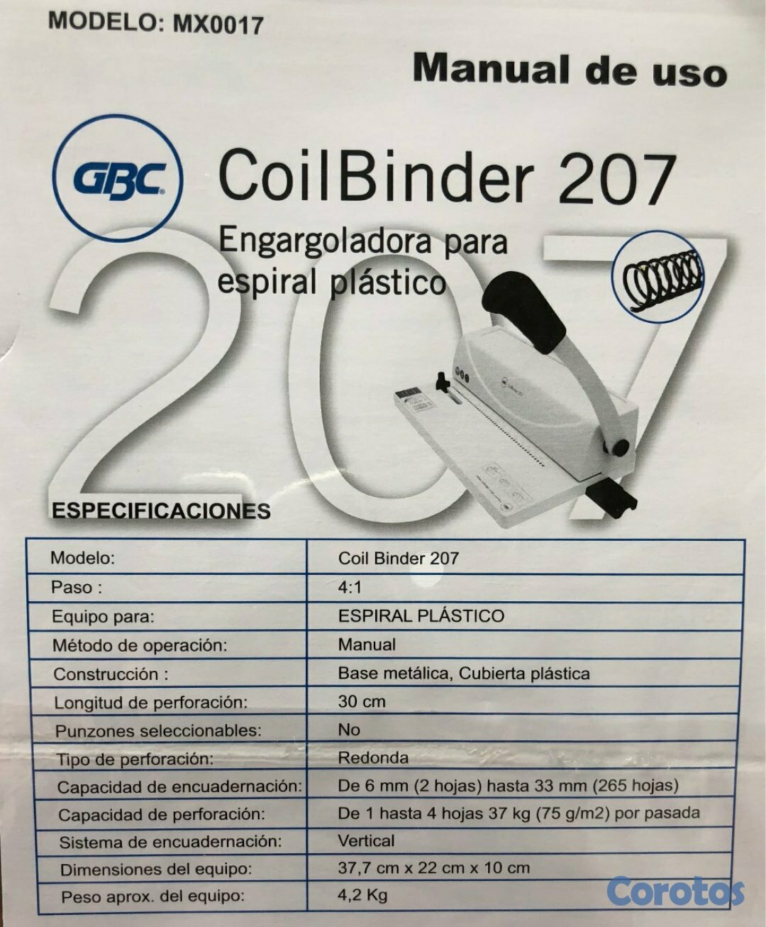 impresoras y scanners - ENCUADERNADORA COILBINDER  DE ESPIRAL REDONDO 3