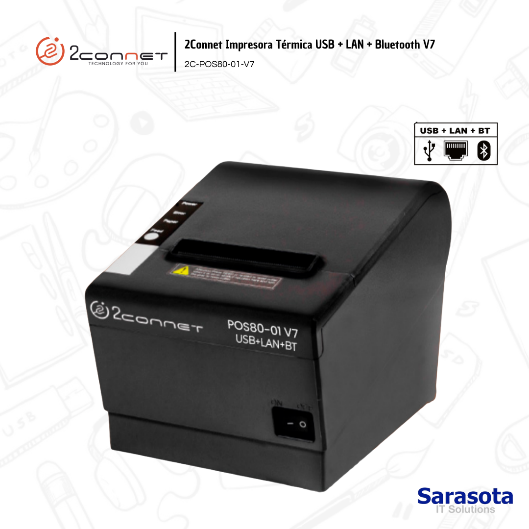 accesorios para electronica - Impresora térmica USB + LAN + Bluetooth 2Connet V7 0