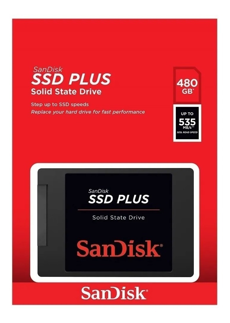 computadoras y laptops - Disco solido 480gb Sandisk nueva