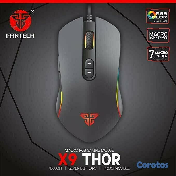 computadoras y laptops - MOUSE  Fantech USB GAMIN Mod.X9 PARA JUGADORES DE VERDAD 