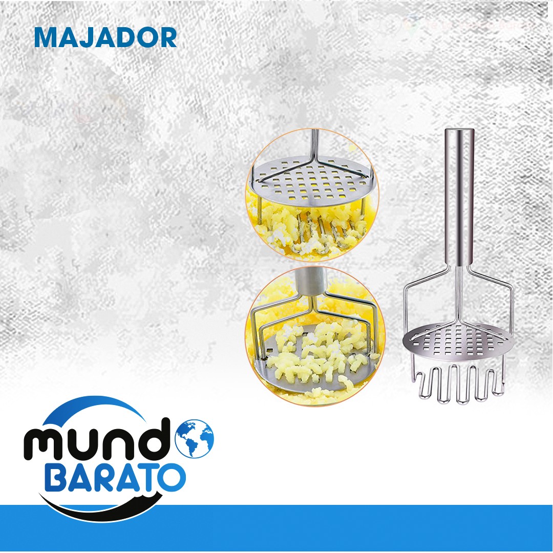 cocina - majador de papas de acero inoxidable, doble prensa, herramienta para triturar  0