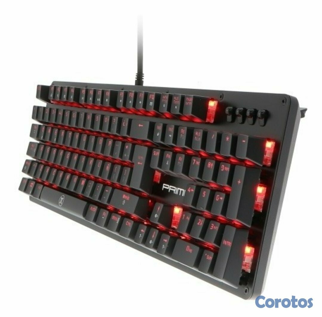 computadoras y laptops - TECLADO PRIMUS GAMING, USB, CON ILUMINACION ROJA  1