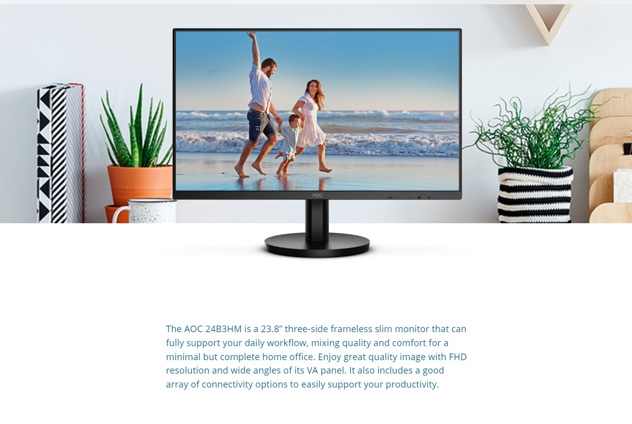 computadoras y laptops - MONITOR AOC 24" (23.8”) FHD 1920X 1080, VESA, 4MS HDMI 75HZ, VGA 60HZ, 250 CD/M²