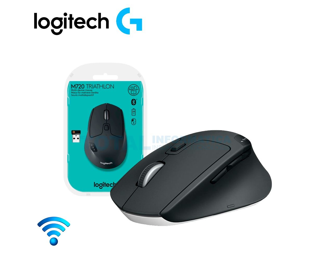 computadoras y laptops - MOUSE LOGITECH M720 TRIATHLON INALAMBRICO OPTICO, 1000DPI, 8 BOTONES, 3 CANALES, 0