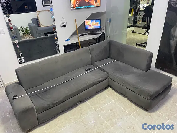 muebles y colchones - mueble en L grande , usado . 2