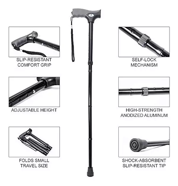 Salud y Equipamiento Médico - Baston Plegable Que Brinda Equilibrio Y Seguridad Al Caminar 5