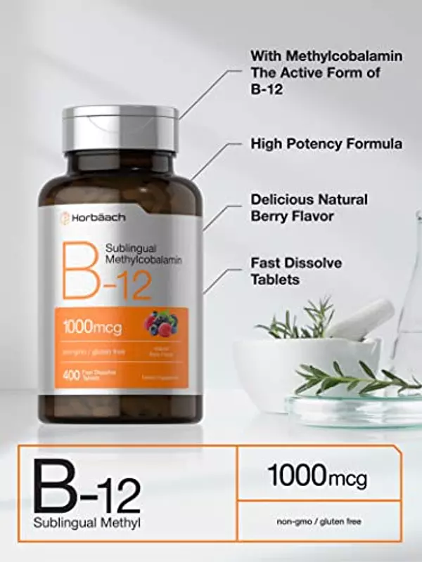 Salud y Equipamiento Médico - Vitamina B12 1000 Mcg Sublingual Metilcobalamina 400 Tab 3