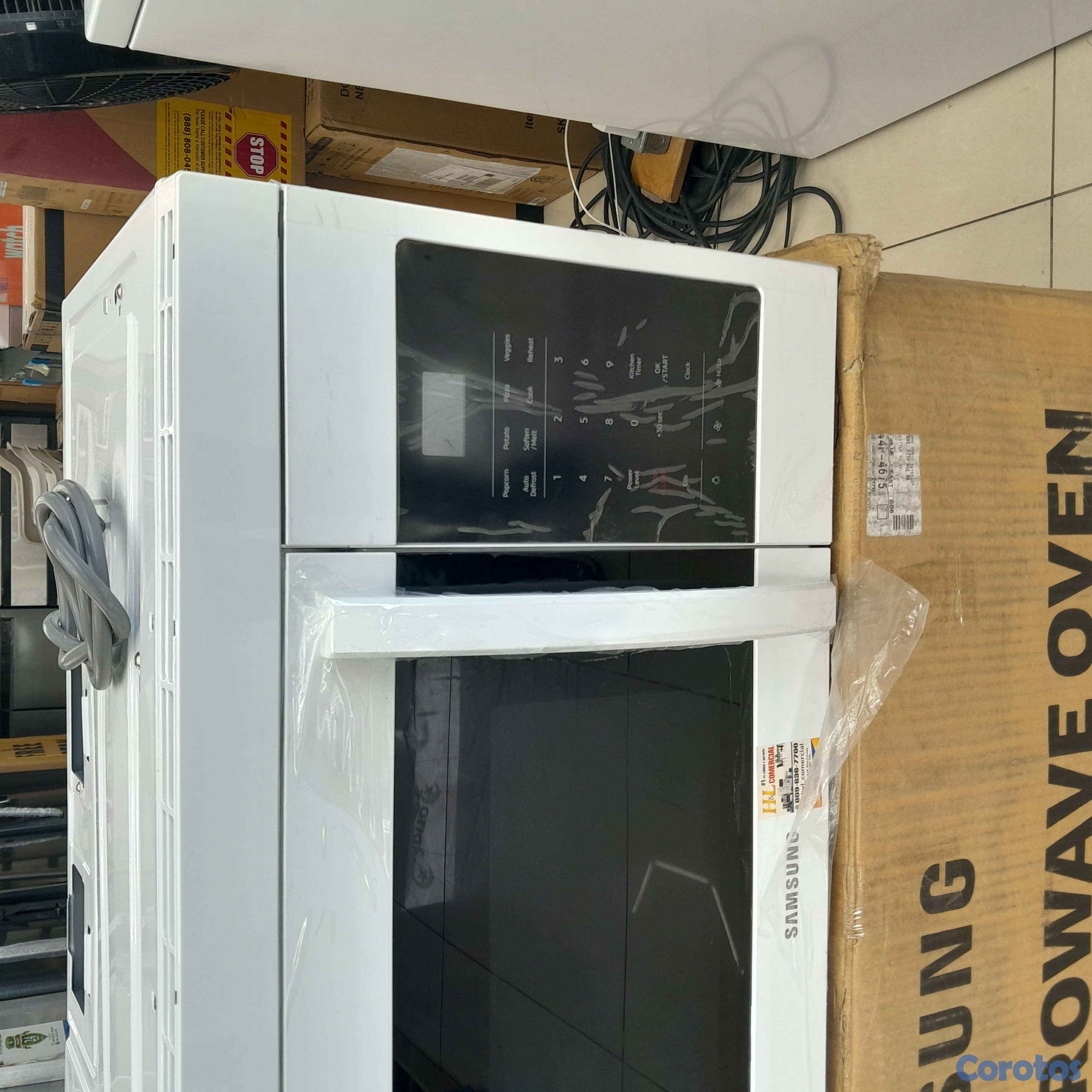 electrodomesticos - Microondas extractor de 30 pulgadas con panel tactilde color blanco 2